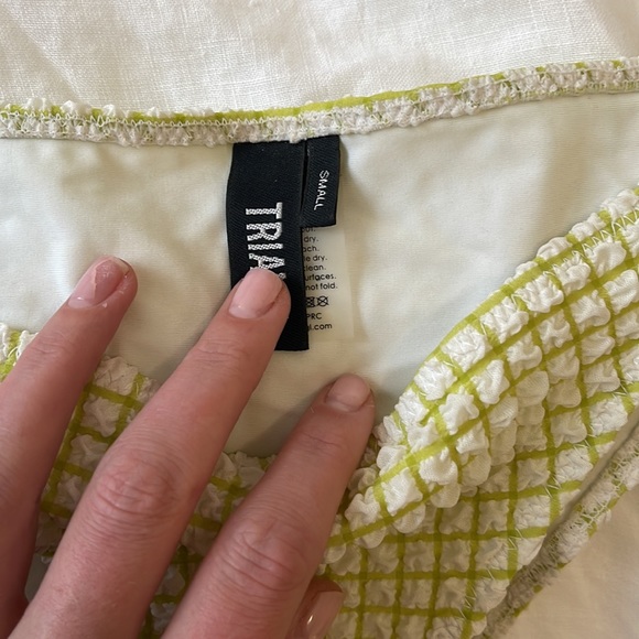 Triangl Bikini only worn once! Green and white checker small bottom medium top - Picture 2 of 3